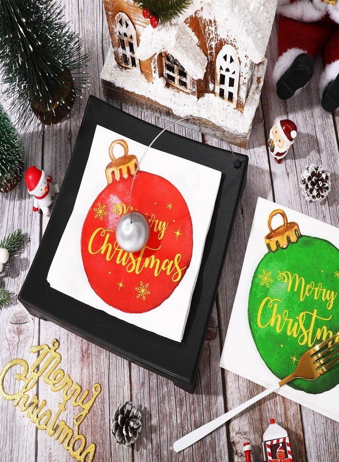 وولاين مجموعة مناديل ورقية لعيد الميلاد من والين، ١٠٠ قطعة - أحمر، أخضر - طبقتان - ١٣ × ١٣ بوصة - مناديل للاستخدام مرة واحدة - لوازم حفلات غداء عيد الميلاد - Image 4